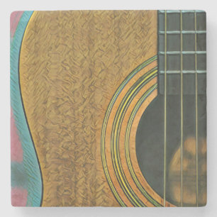 Porta-copo De Pedra Presente para guitarrista músico