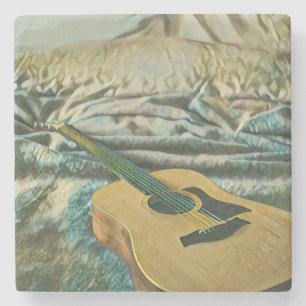 Porta-copo De Pedra Presentes de amantes de guitarra