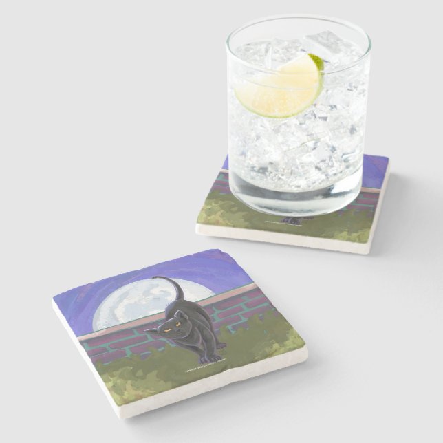 Porta-copo De Pedra Presentes e acessórios para gatos pretos (Lateral)