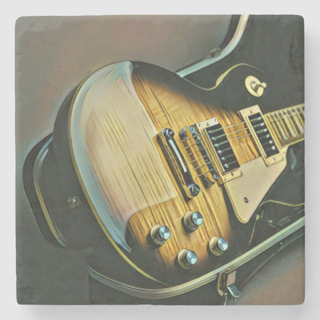 Porta-copo De Pedra Presentes para guitarrista (Frente)