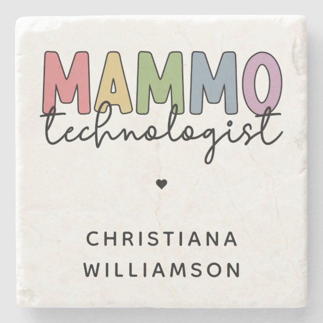 Porta-copo De Pedra Presentes técnicos do tecnólogo de mamografia pers (Frente)