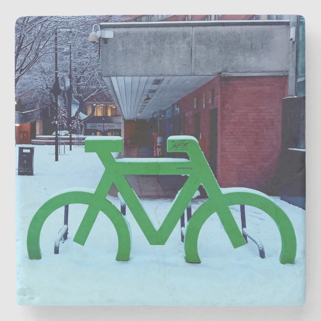 Porta-copo De Pedra Preso na neve (Frente)