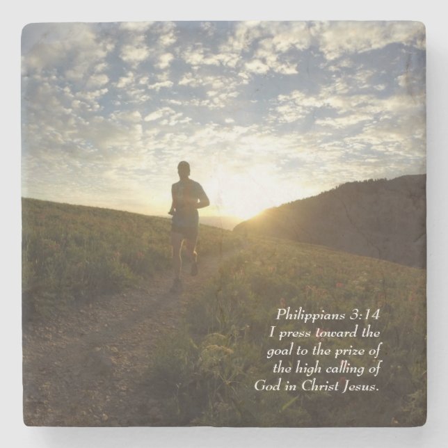 Porta-copo De Pedra Pressione em direção à escritura 3:14 da Goal Phil (Frente)