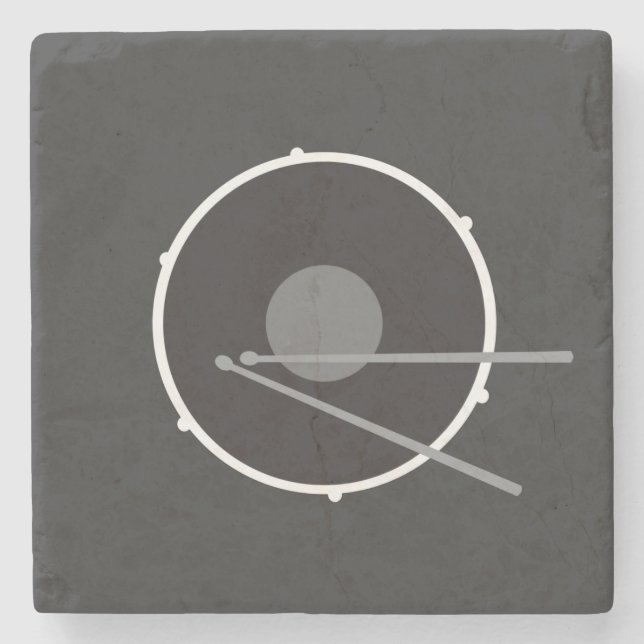 Porta-copo De Pedra Preto Moderno (Frente)