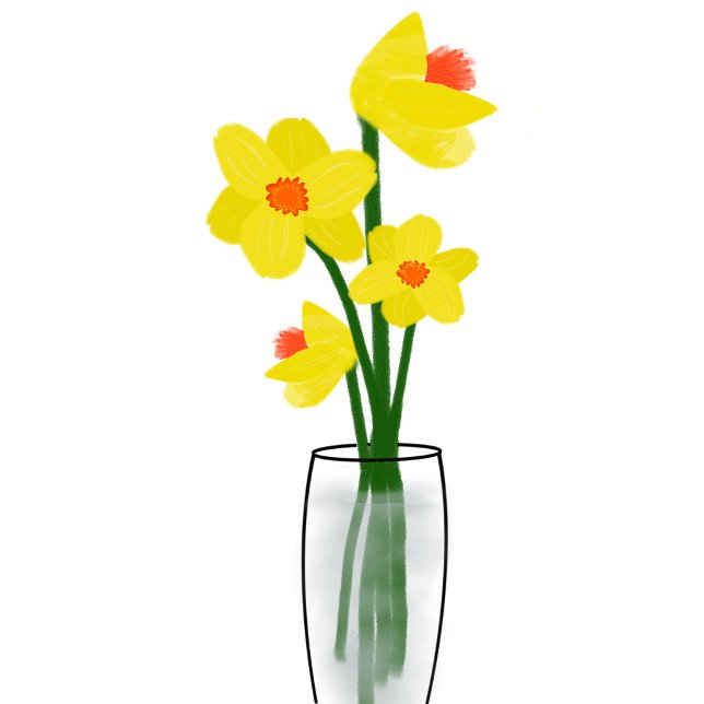 Porta-copo De Pedra Primavera de Daffodils em Vase (Criador carregado)