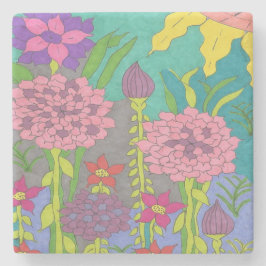 Porta-copo De Pedra Primavera Floral Garden