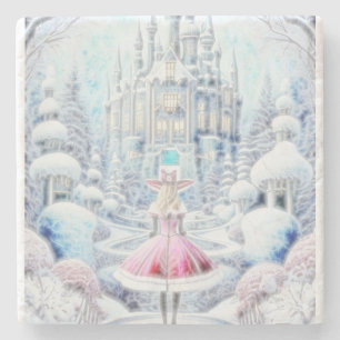 Porta-copo De Pedra Princesa Rosa