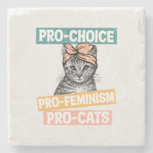 Porta-copo De Pedra Pró-Escolha, Pro-Feminismo, Pro-Cat Tambor