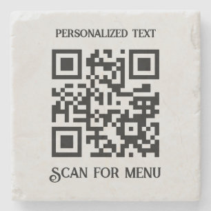 Porta-copo De Pedra Procurar o QRcode do menu com a personalização LGr