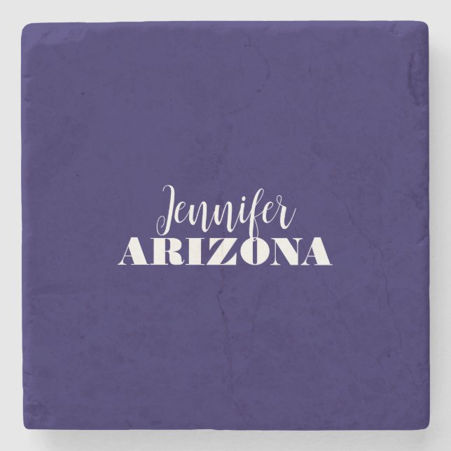 Porta-copo De Pedra Profissional azul escuro minimalista moderno e ele (Frente)