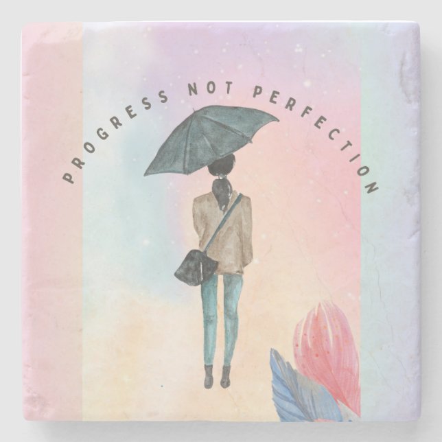 Porta-copo De Pedra Progresso Não Perfeição (Frente)