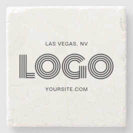 Porta-copo De Pedra Promo do logotipo retangular preto moderno