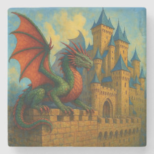 Porta-copo De Pedra Protetor de Castelo de Dragão Medieval