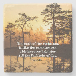 Porta-copo De Pedra Provérbios 4:18 Caminho da Bíblia direita Versa