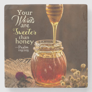 Porta-copo De Pedra Psalm 119:103 Suas palavras são mais doces que Mel