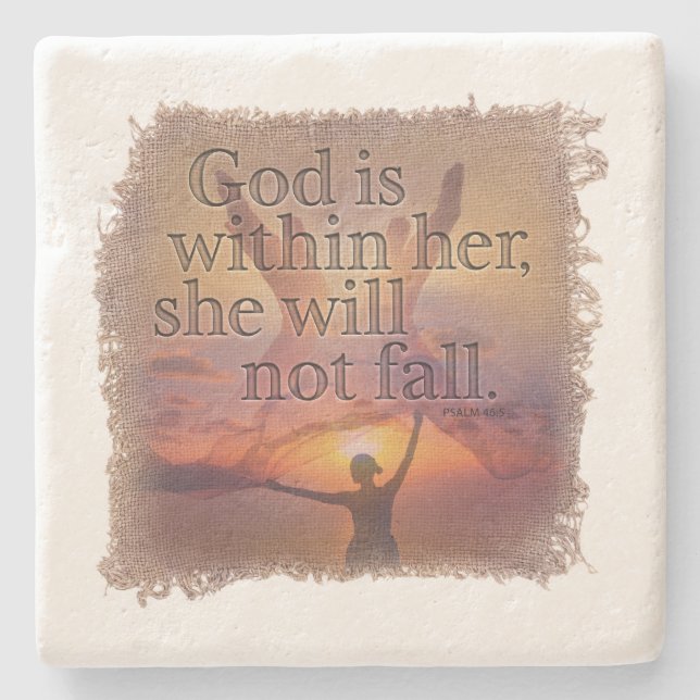 Porta-copo De Pedra PSALM 46:5 - Coaster (Frente)
