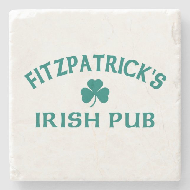 Porta-copo De Pedra Pub Irlandês Fitzpatrick's  (Frente)
