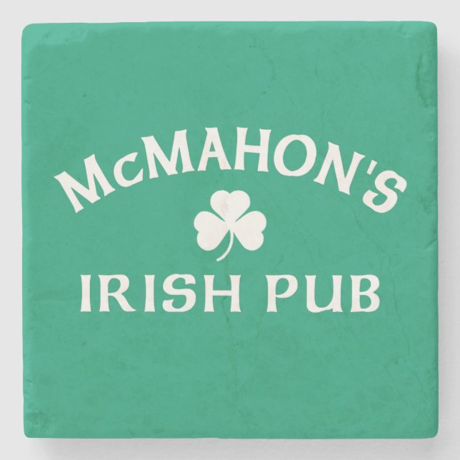 Porta-copo De Pedra Pub Irlandês McMahon's  (Frente)