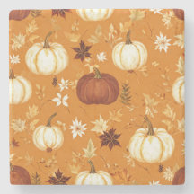 Pumpkin Castanho Floral outono e Padrões de Queda