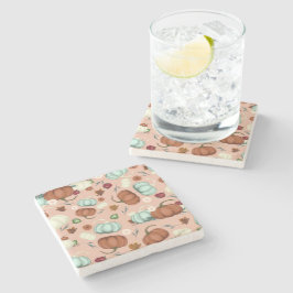 Porta-copo De Pedra Pumpkin Floral