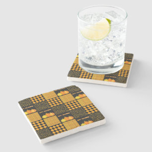 Porta-copo De Pedra Pumpkin Halloween Patterno