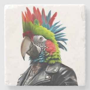 Porta-copo De Pedra Punk Parrot