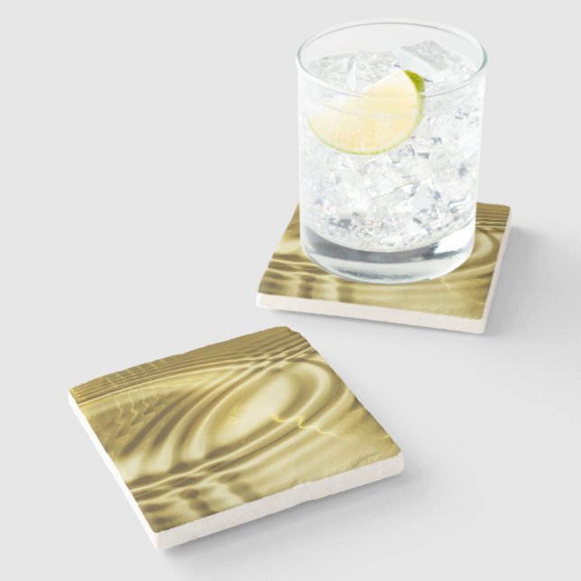 Porta-copo De Pedra PURE OURO WAVES soft Patterno + texto/foto (Lateral)