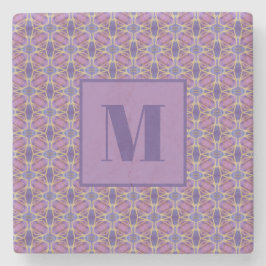 Porta-copo De Pedra Purple and Lavender Initial Stone Coaster