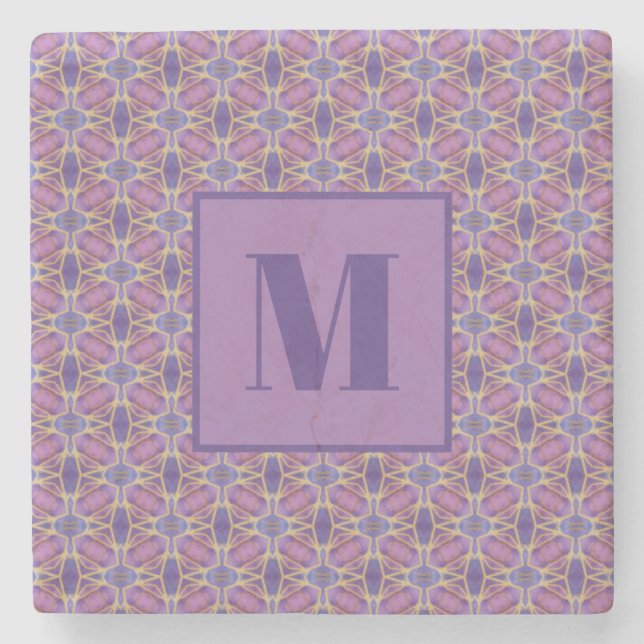 Porta-copo De Pedra Purple and Lavender Initial Stone Coaster (Frente)