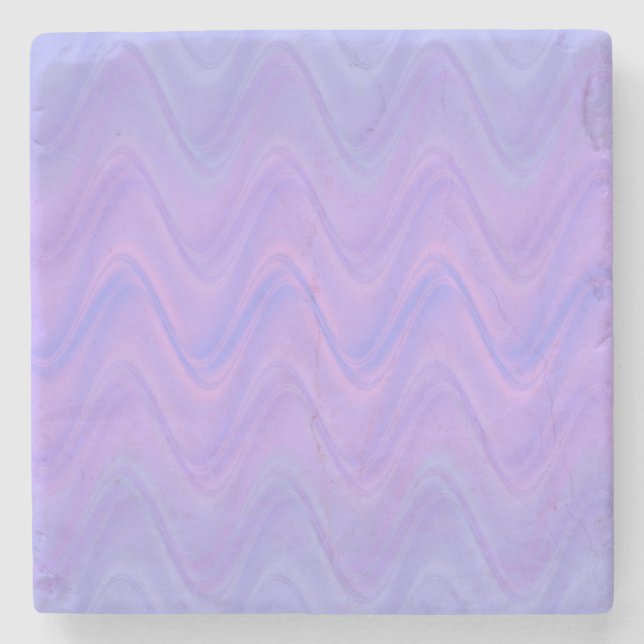 Porta-copo De Pedra Purple Pink Wavy Lines Pattern (Frente)