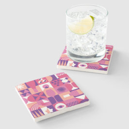 Porta-copo De Pedra Púrpura Retrorna Padrão Bauhaus