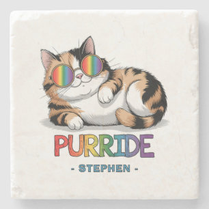 Porta-copo De Pedra Purride - Orgulho Gato Legal   LGBTQ