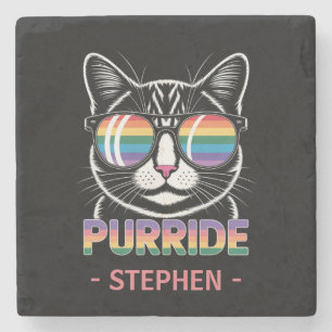 Porta-copo De Pedra Purride - Orgulho Gato LGBTQ