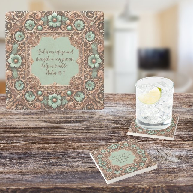 Porta-copo De Pedra Quadro de Discagem de Discagem de Turquesa de Cobr (Criador carregado)