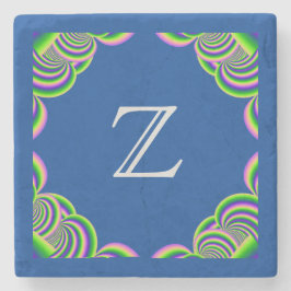 Porta-copo De Pedra Quadro multicolorido multicolorido monograma de Po