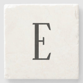 Porta-copo De Pedra Qualquer letra | Cores Pretas e Brancas ou Descart