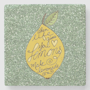 Porta-copo De Pedra Quando a vida te dá limões