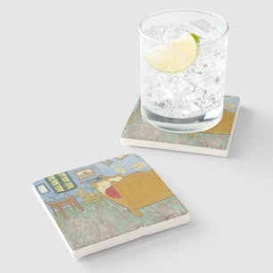 Porta-copo De Pedra Quarto de Van Gogh em Arles - Clássico Amarelo e A