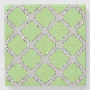 Porta-copo De Pedra Quatrefoil Verde