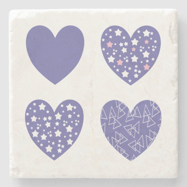 Porta-copo De Pedra Quatro Corações (Frente)