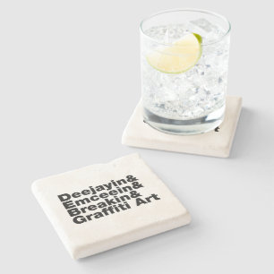 Porta-copo De Pedra Quatro Elementos de Hip Hop