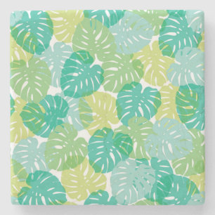 Porta-copo De Pedra Queijo exótico: Monstera tropical