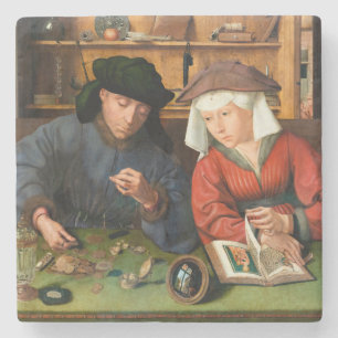 Porta-copo De Pedra Quentin Matsys - O Moneylender e sua esposa