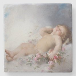 Porta-copo De Pedra Querubim Adormecido (Putto) (por Léon Bazille Perr