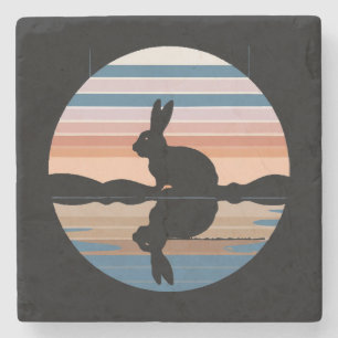 Porta-copo De Pedra Rabbit Retro Sunset