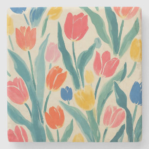 Porta-copo De Pedra Radiância da Primavera das Tulipas