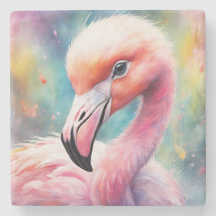 Porta-copo De Pedra Rainbow Birds Flamingo 2