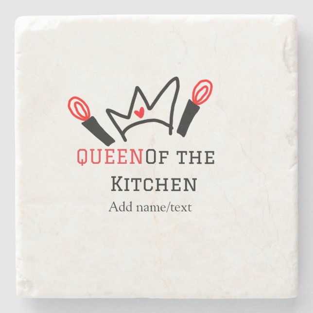 Porta-copo De Pedra Rainha do cozinhar do cozinheiro da cozinha (Frente)