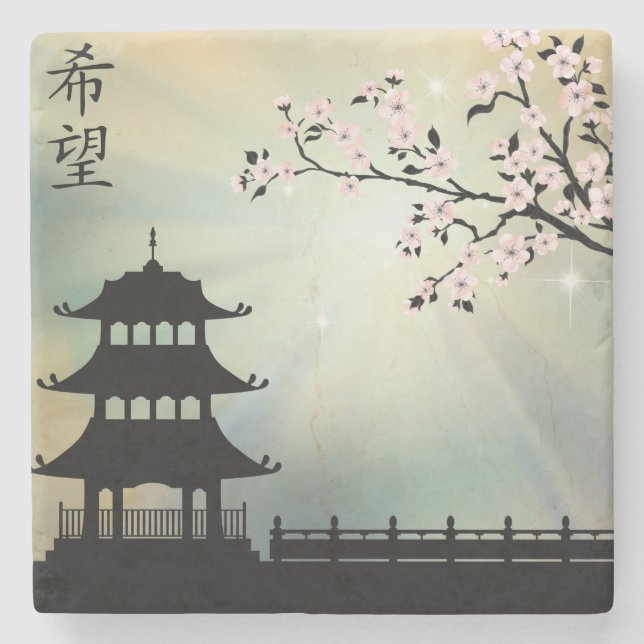 Porta-copo De Pedra Raio de luz Pagoda "Esperança" (Frente)