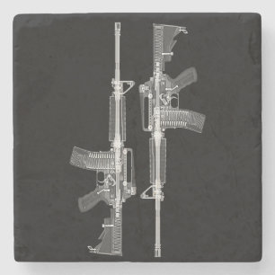 Porta-copo De Pedra Raio X do rifle AR-15 da arma real